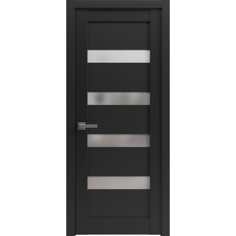 Porte pré-accrochée Pantry Kitchen Lite avec quincaillerie | Quadro 4113 avec verre opaque givré | Garnitures à panneau simple | Portes de salle de bain robustes