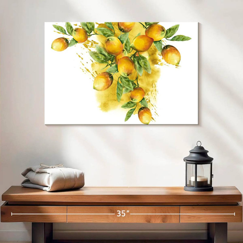 Yarlin aquarelle citrons dorés, H 16 po x l 24 po