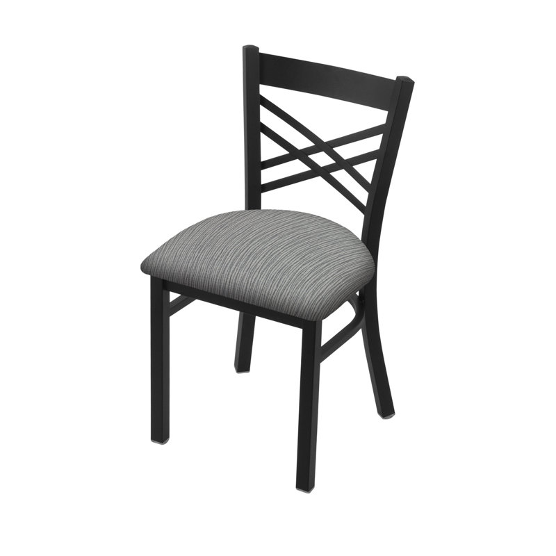 Catalina 18'' H Upholstered Metal Side Chair, Black Wrinkle, Fabric-Graph Alpine