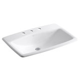 Man's Lav Metal Rectangular Drop-In Bathroom Sink with Overflow