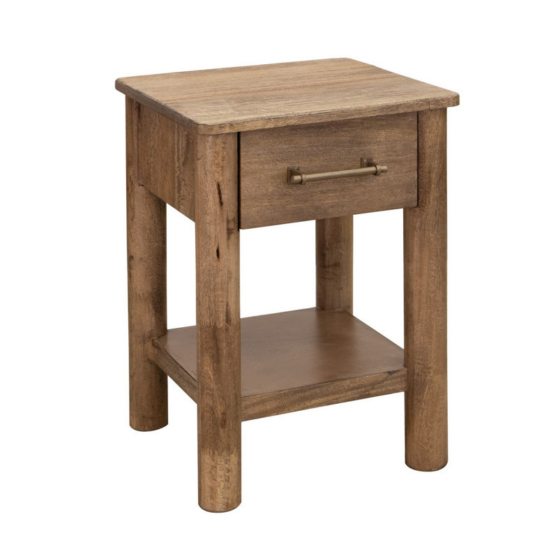 Generoso Solid Wood End Table with Storage, 25.5" H x 23.5" W x 23.5" D