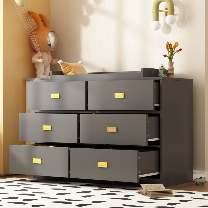 grey changing table dresser Glaf Baby with 6 Storage Drawers and Pad Topper Modern Diaper Change Station Changing Table for Newborn Baby and Infant (Grey) : Baby only purchase dressers that comply with this standard Willow 3 Drawer Dresser with