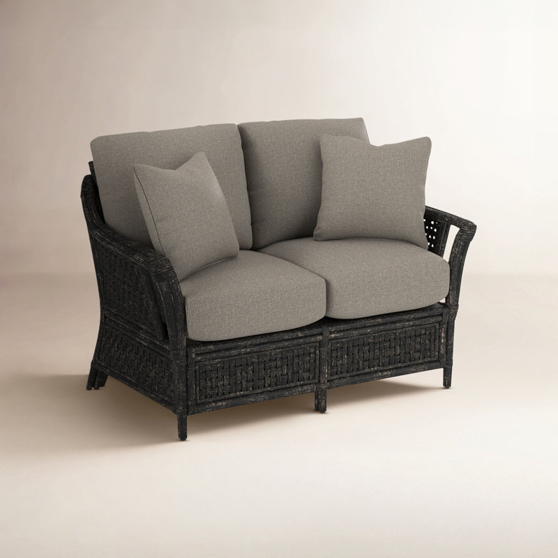 Boca 55'' Upholstered Loveseat, Gray Sugar Performance; , Antique Black