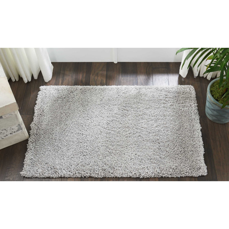 Tapis argenté à longs poils Sunny, Rectangle 2 pi 6 po x 4 pi