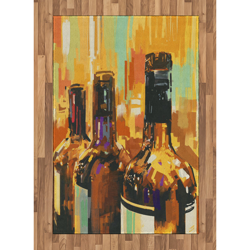 Wine High Density Long Fiber Poly Threads Decorative Area Rug Carpet, Rectangle 4' x 5'8"