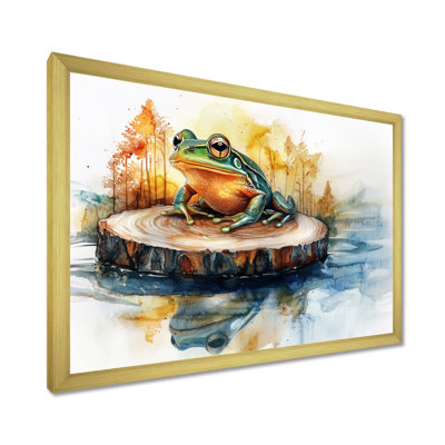 Grenouille sur glissade Gardian du lac II - impressions sur toile de grenouille