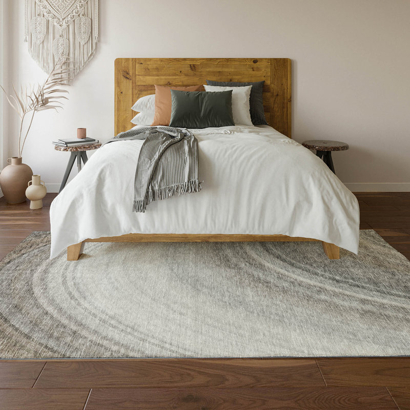 Tapis gris Cerrito AMF584 lavable à la machine de qualité supérieure, Rectangle 10 pi x 14 pi