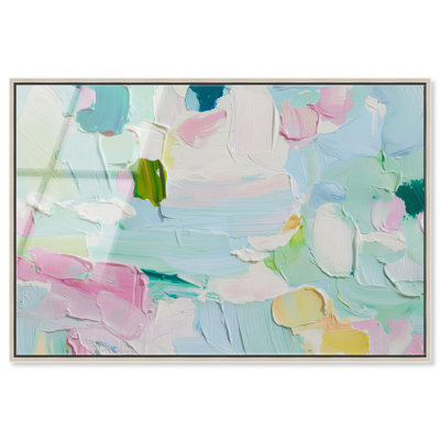 «Sherbet Swirls II», reproduction d'art acrylique encadrée par Art Remedy, cadre doré, 36 x 24