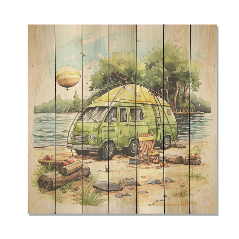 Riverside Repose Camping Van I - fruits sur bois, H 15 po x l 15 po