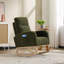 Fauteuil à bascule d'allaitement moderne à dossier haut en molleton doux, ergonomique, avec base incurvée en bois massif et poche latérale, soulage les maux de dos des jeunes mamans, vert