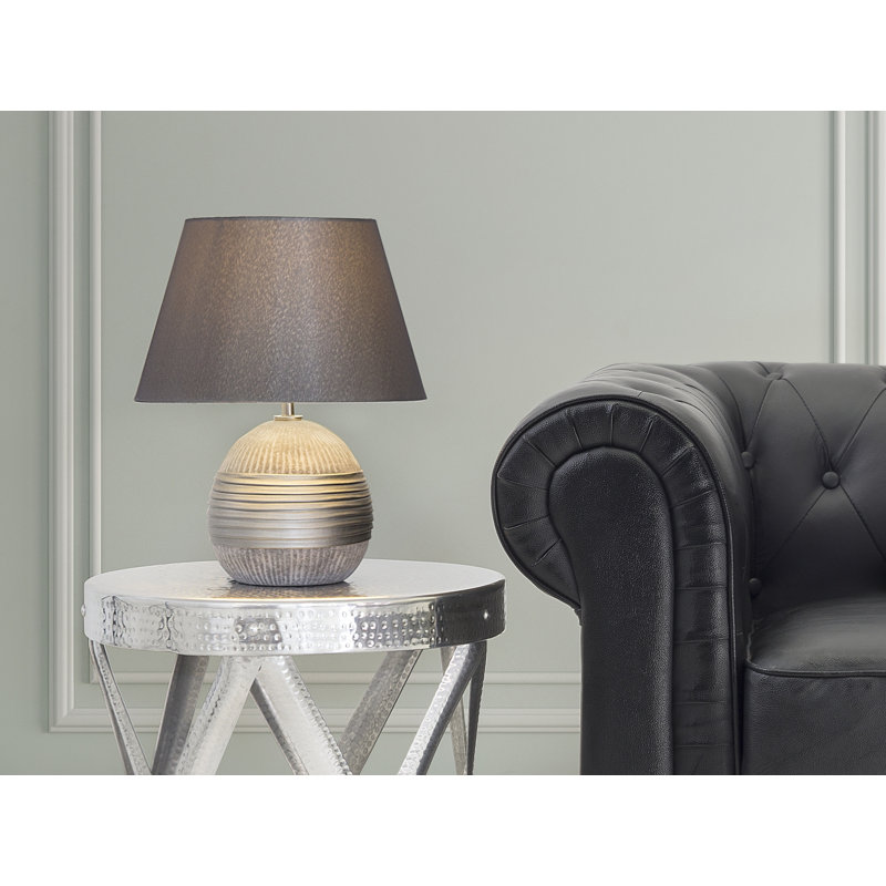 Ceramic Table Lamp, Matt Brushed Nickel