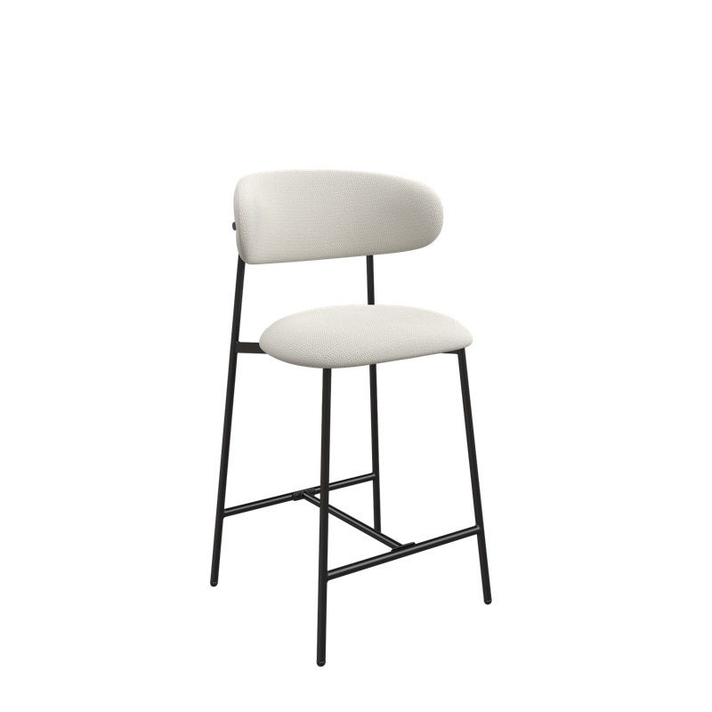 Luna Fabric Counter Bar Stool, Ivory
