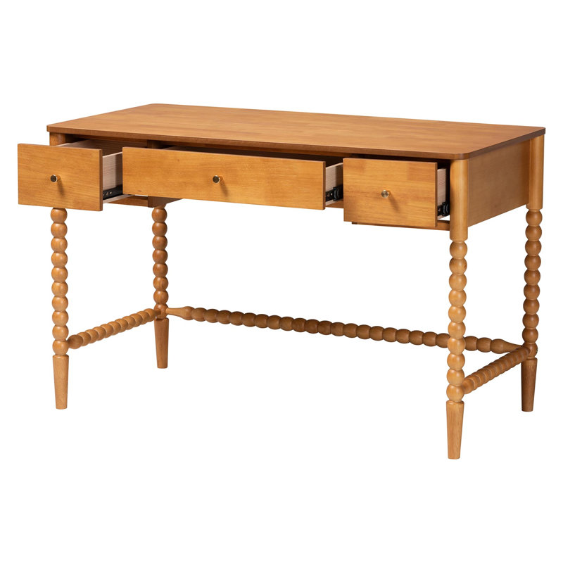Bureau d'écriture à 3 tiroirs Baxton Studio, Chêne