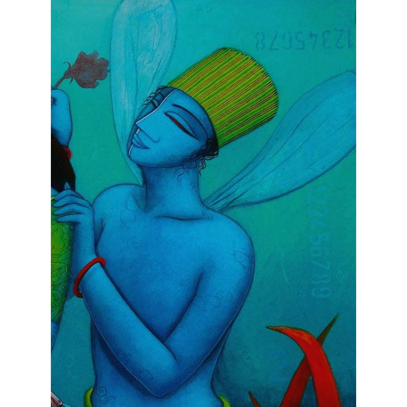 Enchantement romantique d'un couple | Acrylique sur toile | Par Samir Sarkar