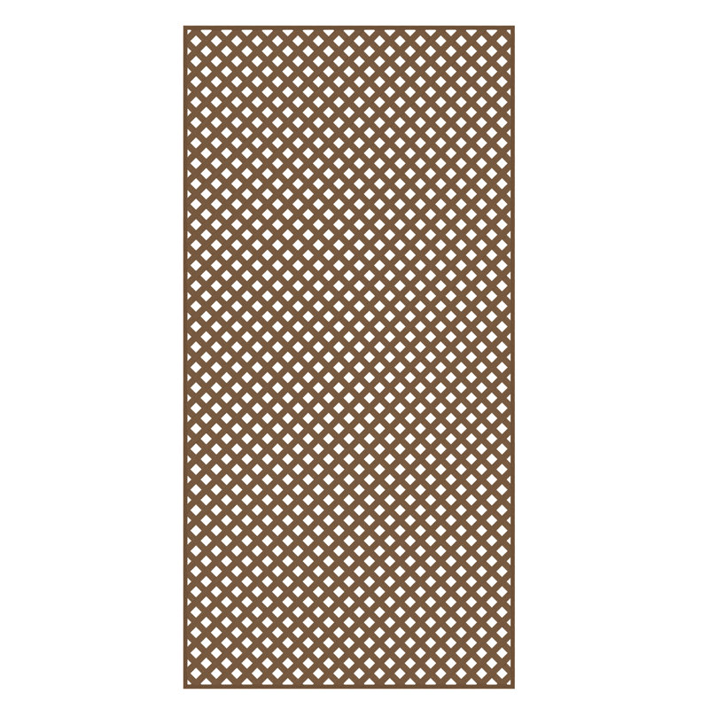 96" H x 48" W Vinyl Diamond Privacy Lattice Panel, Brown