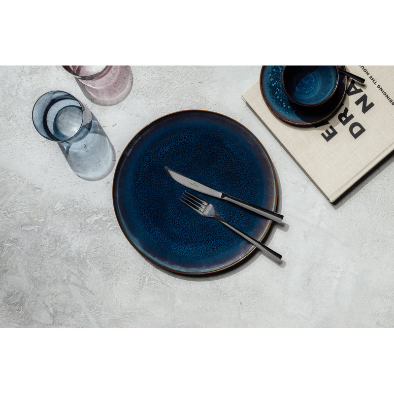 comme. par Villeroy & Boch, assiette en porcelaine de qualité supérieure, va au lave-vaisselle et au micro-ondes, 11,5 po de diamètre, bleu