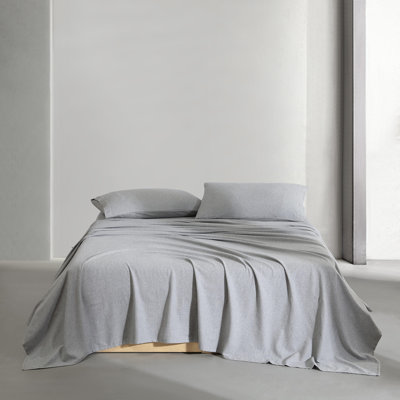 Calvin Klein Melange Deep Pocket Cotton Flannel Cozy Sheet Set