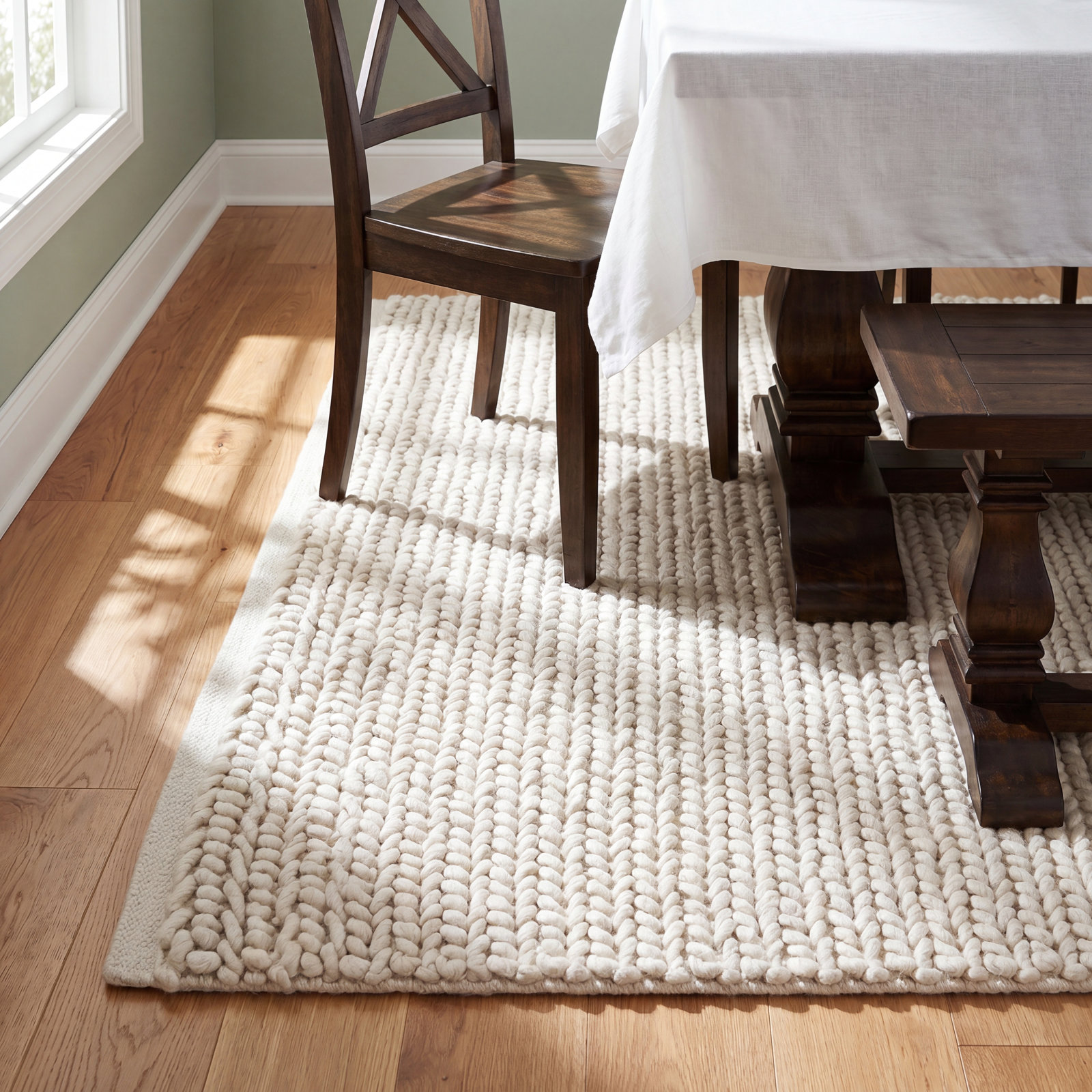 Veranda Ivory Hand-Woven Performance Rug, Rectangle 2' x 3'