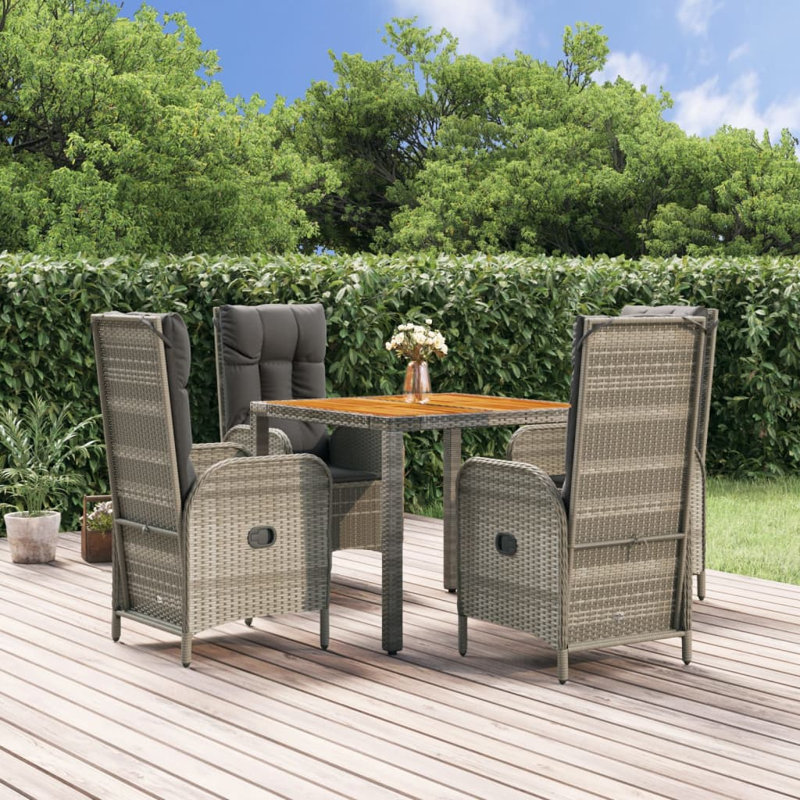 Subrati Patio Dining Set with Square Table , Cushions Included, 4