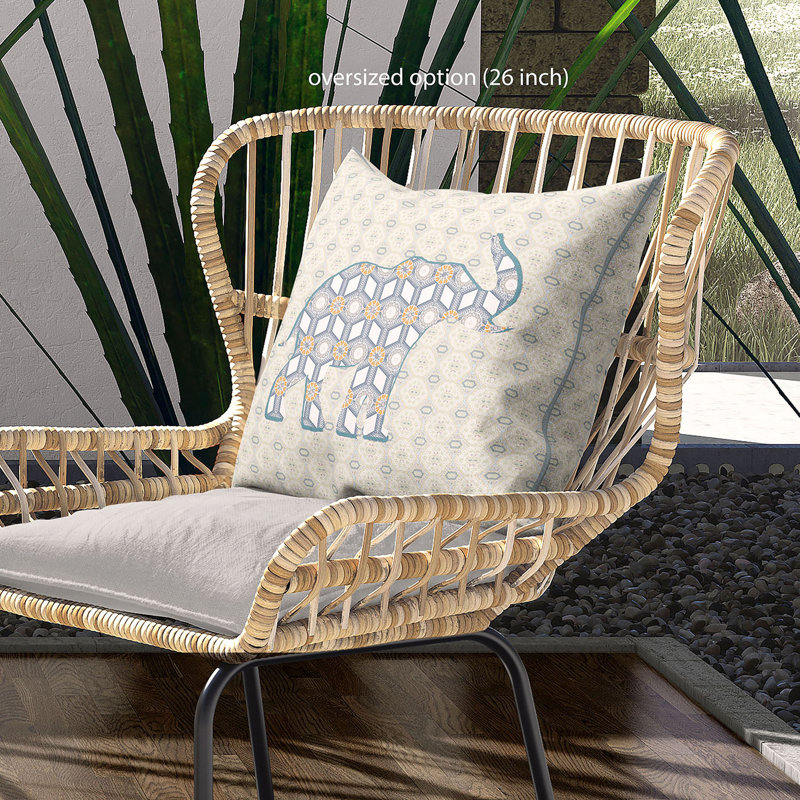Housse et insert de coussin décoratif en polyester, Crème / vert clair / jaune, 16 po x 16 po