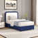 Bed Frame, Upholstered Platform Bed with Curved Headboard, Classic Color-Block Design, Soft Rounded Corners, No Box Spring Required, Easy Assembly