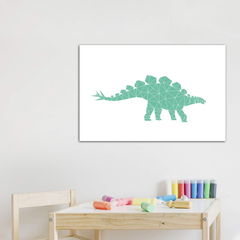 Géométrique Dino Stegosaurus - impression d'art graphique, Toile tendue, H 12 po x l 18 po x 1,5 po