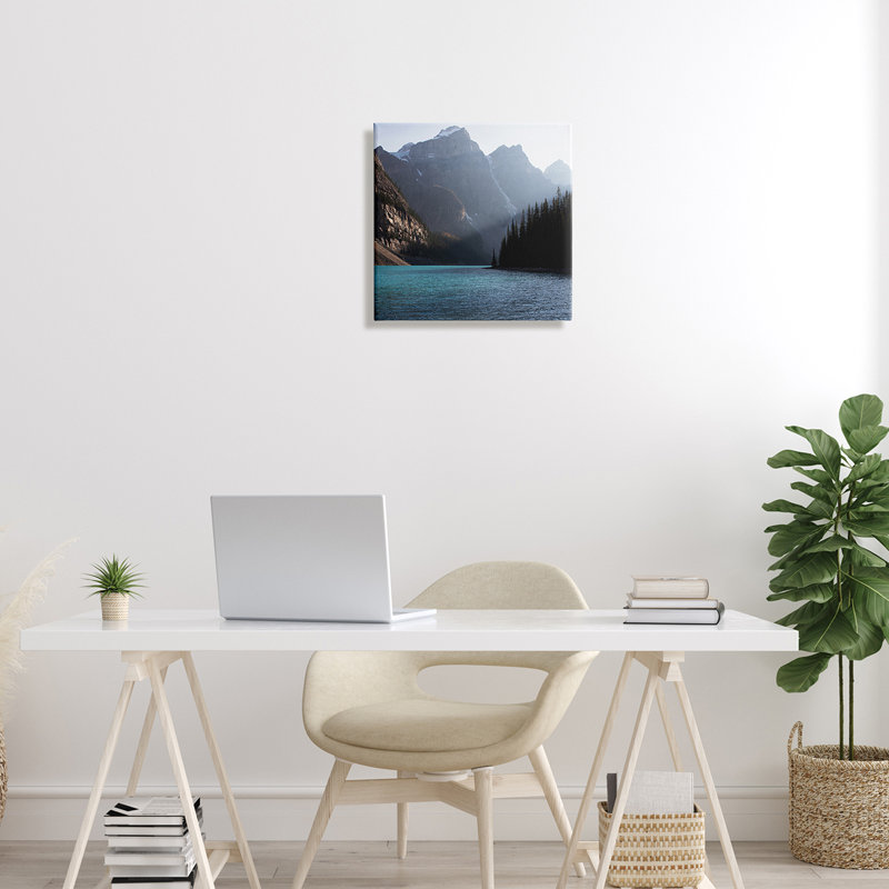 Scène d'eau de la rivière Serene, Foggy Mountains par Carol Robinson - photographie, H 17 po x l 17 po x P 1,5 po