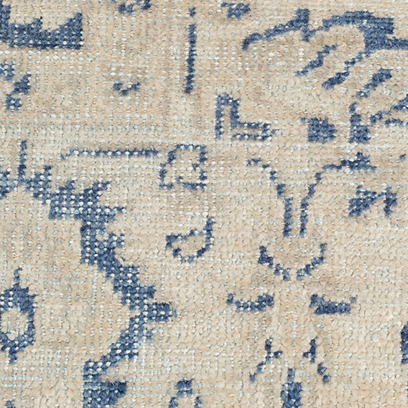 Ainsley Lake Blue Hand-Knotted Wool Blend Area Rug 2'x3'