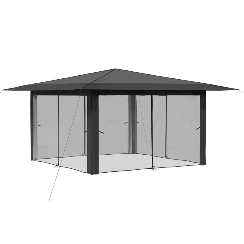 vidaXL Gazebo 210D Oxford with Silver Coating Outdoor Garden Shelter Shade Sun