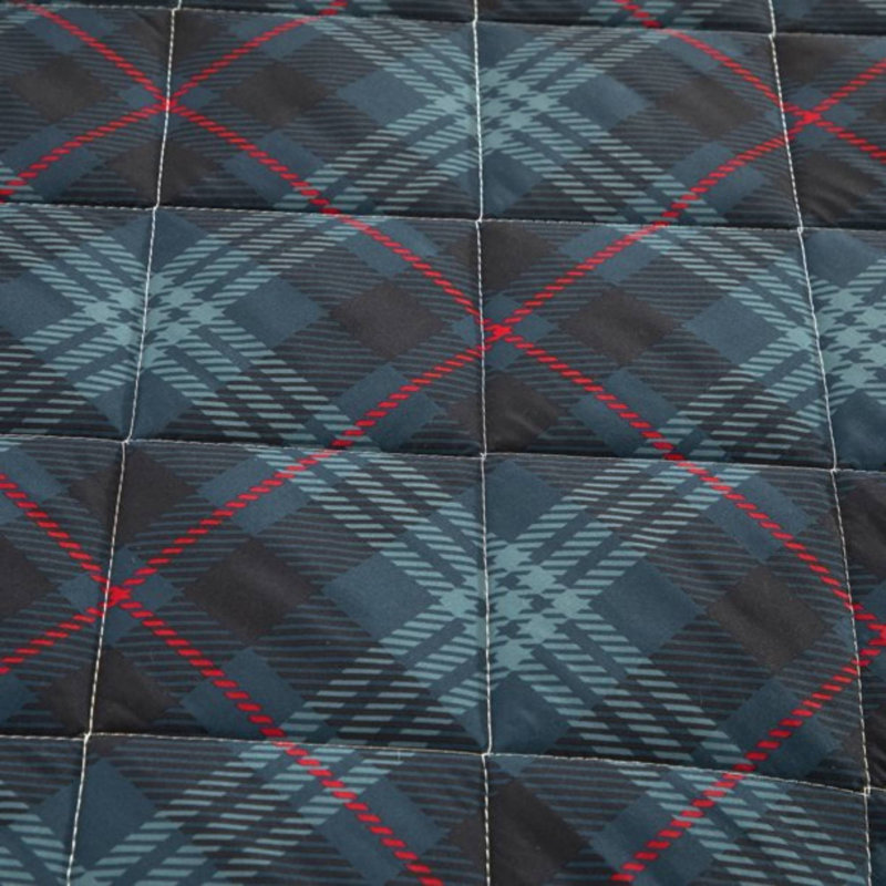 Polyester Machine Woven Plaid Quilt, Full/Queen Quilt + 2 Standard Shams