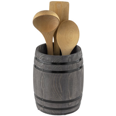 Wood Round Utensil Crock