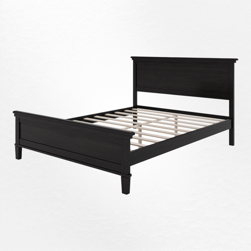 Base de lit plateforme classique en bois, grand lit, tête et pied de lit à panneau, aucun sommier requis, Queen
