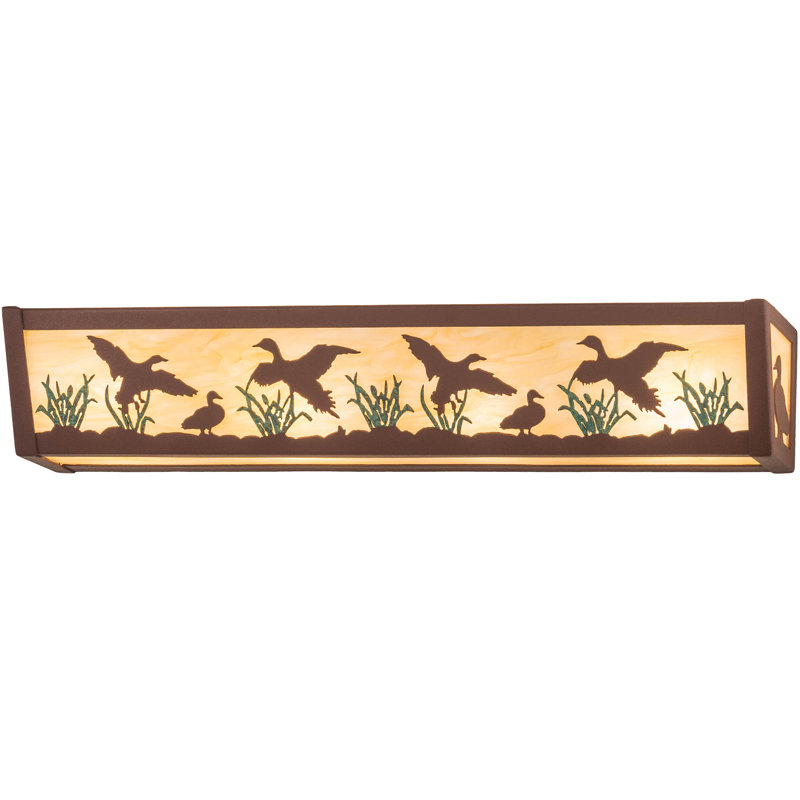 Rustic Lodge 4 - Light Bath Bar, Rust/Green, Beige, E26/Medium (Standard)