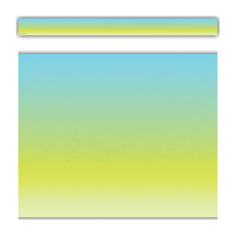 Bordure droite délavée, Aqua / lime