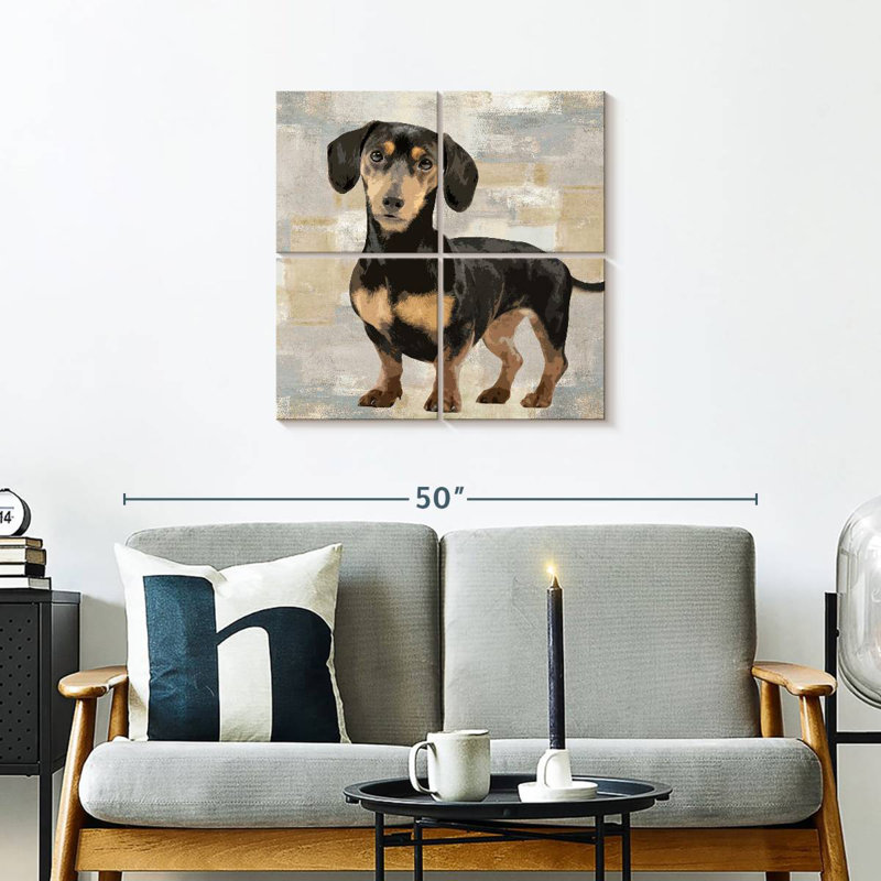 Portrait de teckel Brampt, H 26 po x l 26 po
