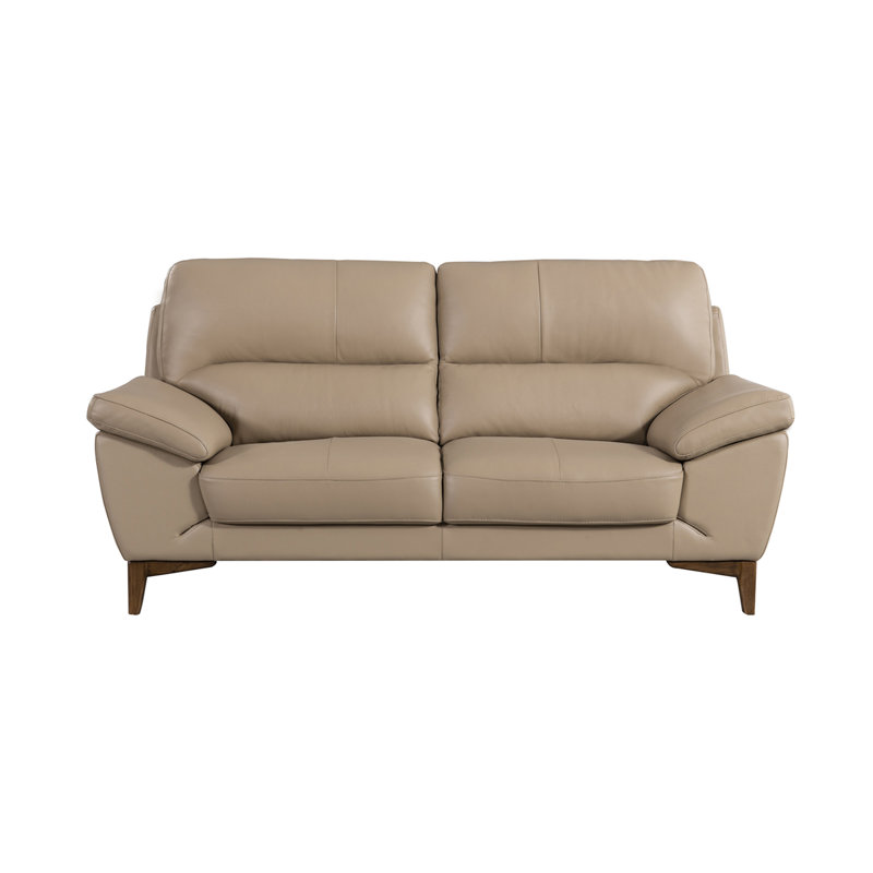 Causeuse en cuir Forestport, Cuir véritable brun clair