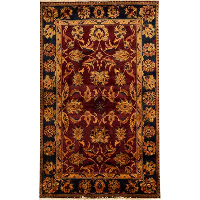 Hand-Knotted High-Quality Red and Black Area Rug