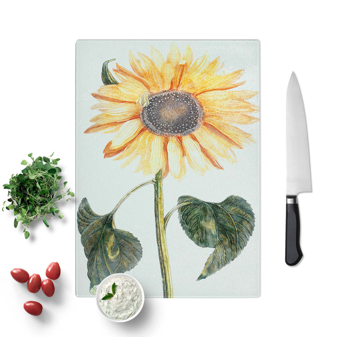 Tempered Glass Sunflower by Johan Teyler Chopping Board