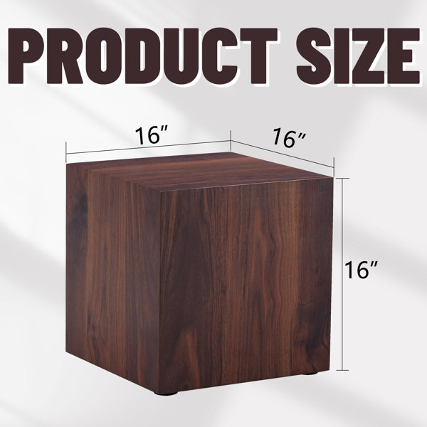 Latitude Run® Walnut Wood Grain 16*16*16 Inch Coffee Table - Enhance ...