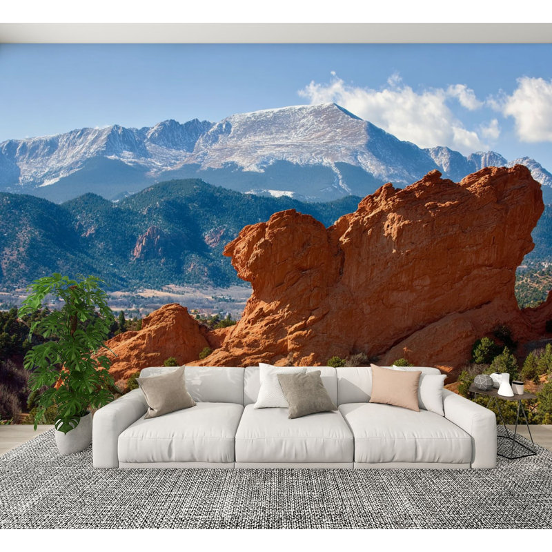Papier peint auto-adhésif Pikes Peak Garden Gods Colorado Springs Rocky Mountainss, papier peint amovible en PVC de 100 po x l 144 po pour chambre à coucher, bureau à domicile, bureau à domicile
