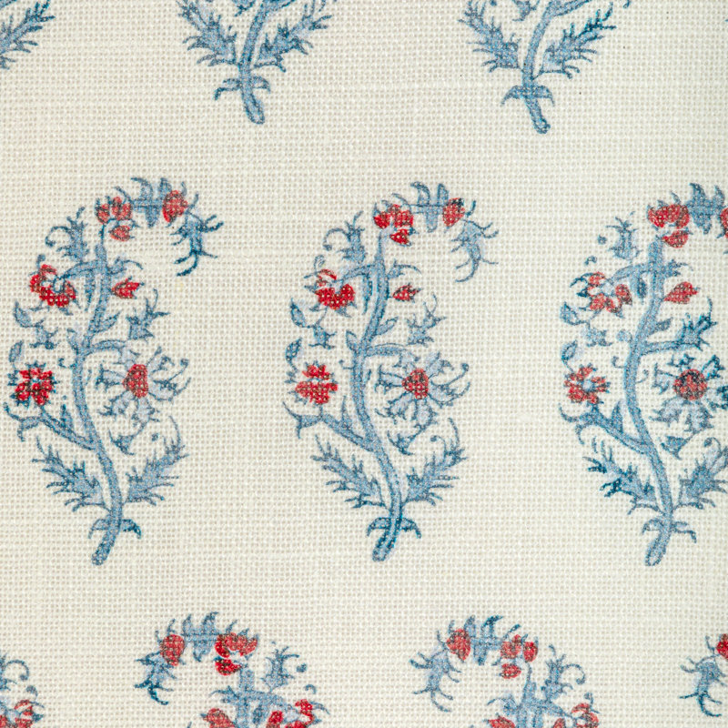 Indiennes Paisley Fabric, Berry