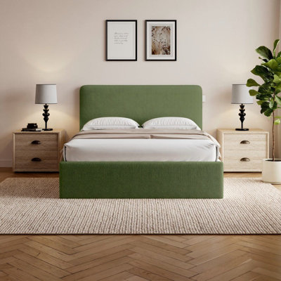 Revaz Upholstered Velvet Lift Up Storage Bed Frame