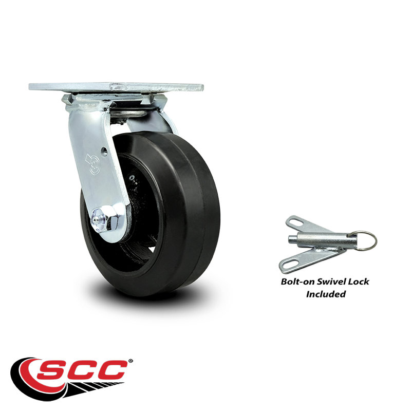 Caoutchouc sur roulettes en acier