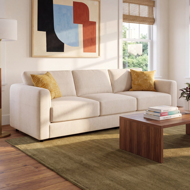 Maida 89" Upholstered Sofa, Nomad Eggshell