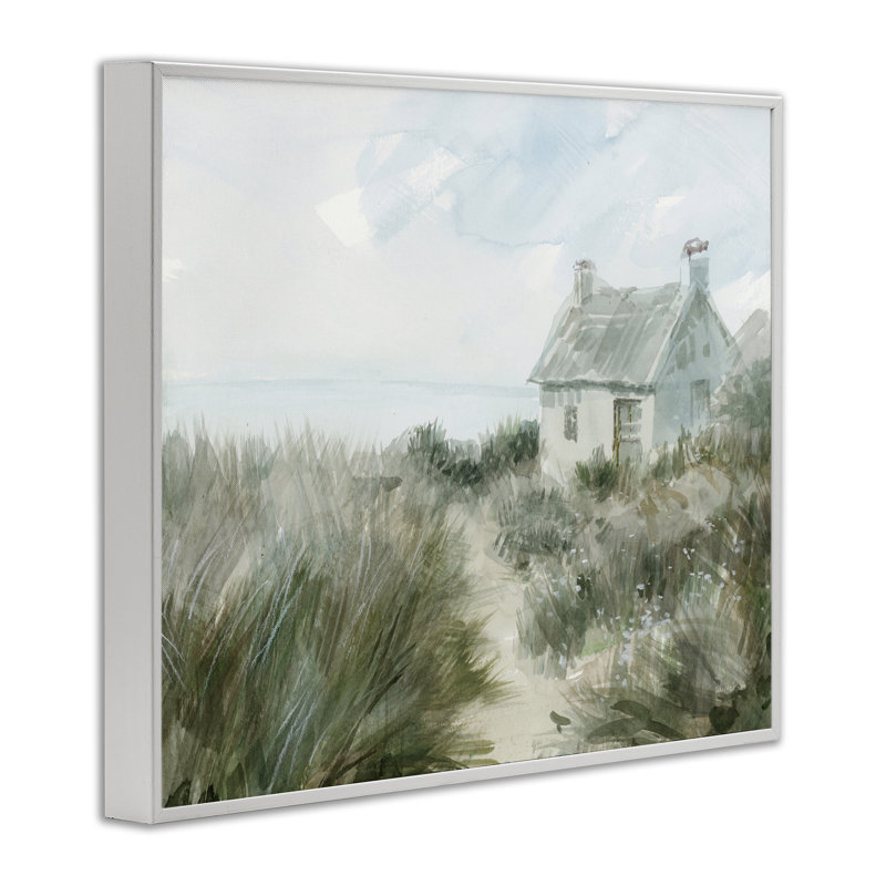 Giclée simple encadrée par le vent, conçue par Danhui Nai, H 16 po x l 20 po, Estampe numérique encadrée blanc bord de mer