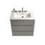Meuble-lavabo en noyer avec lavabo et 3 trous de robinet-1329587819
