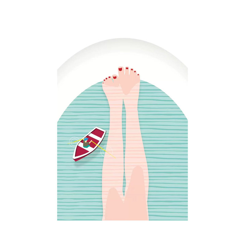 Bathtub 1 Piece Wrapped Canvas Wall Art, 20.32 cm H x 30.48 cm W