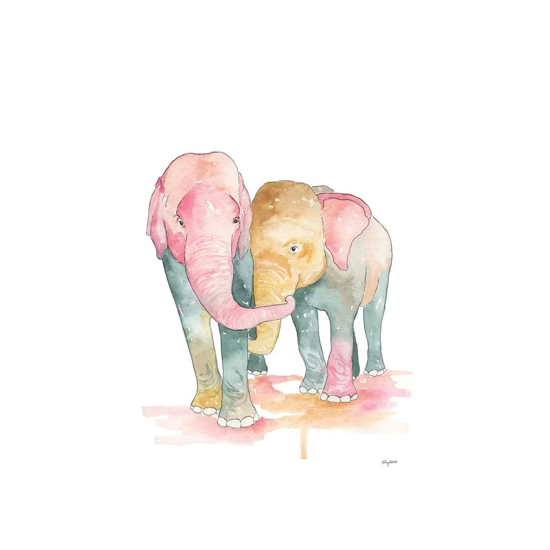 Elephants 1 Piece Painting on Canvas, 66.04 cm H x 45.72 cm W x 1.91 cm D, Wrapped Canvas