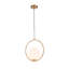 Luminaire suspendu en or 1 lumière avec abat-jour en verre blanc laiteux