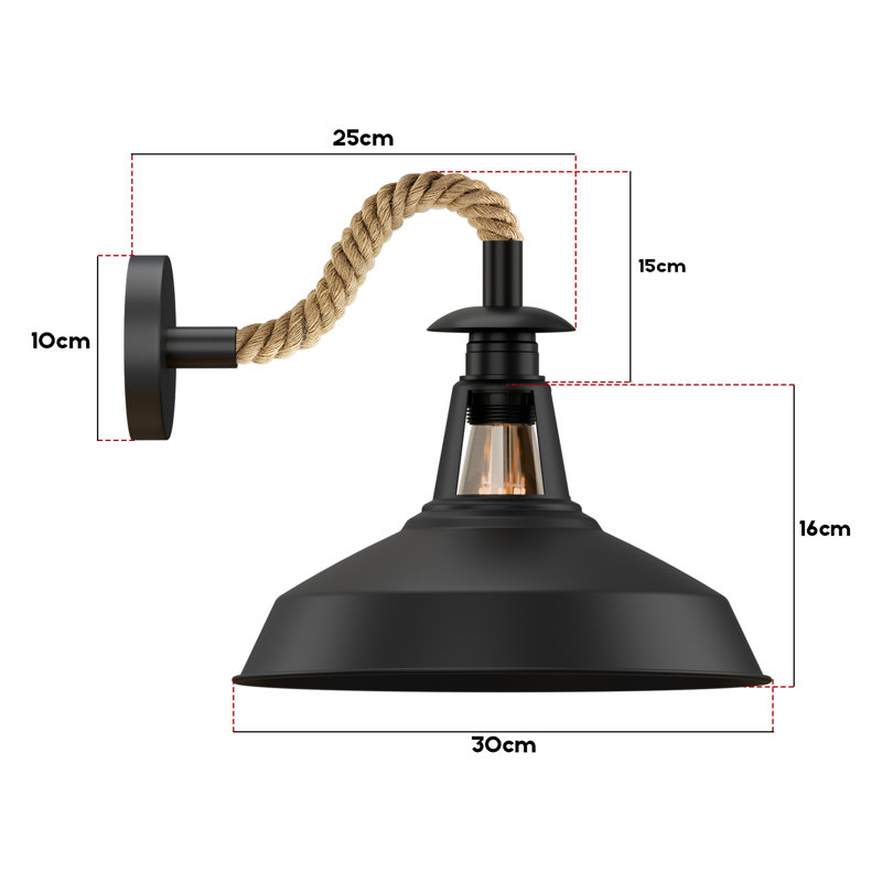Mairead Armed Sconce, Black, No
